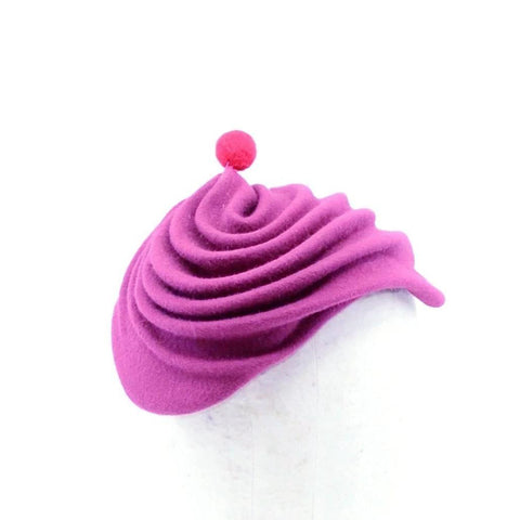 Lina Stein Swirled felt beret. Hand made in Ireland