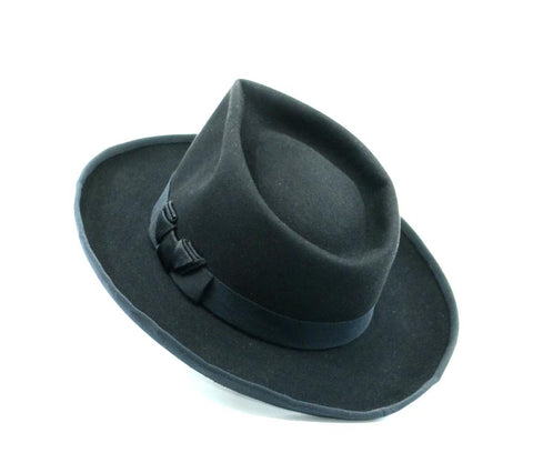 Lina Stein Orson fedora hand made beaver felt black