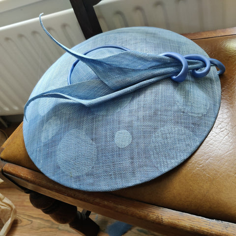 Lina Stein Sinamay race hat duck egg blue