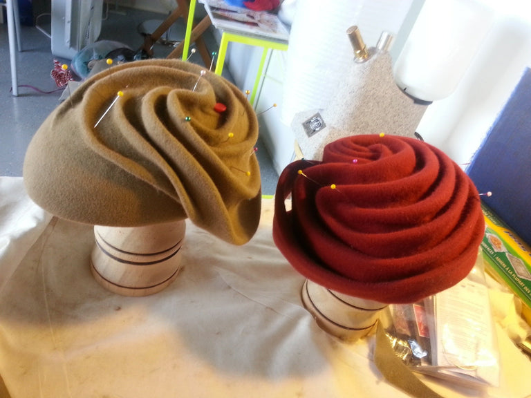 Lina Stein millinery workshops online and live Swirled Felt beret
