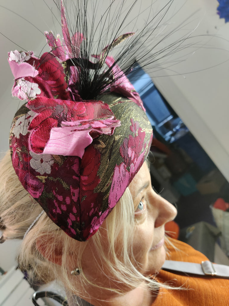 COUTURE MILLINERY - Bespoke fabric covered Perchers & Silk flower Making