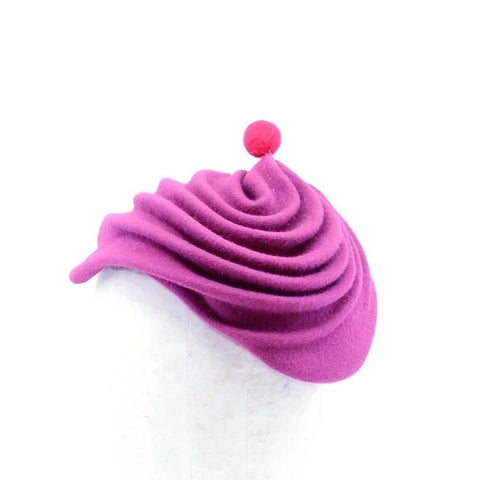 Lina Stein Swirled felt beret. Hand made in Ireland