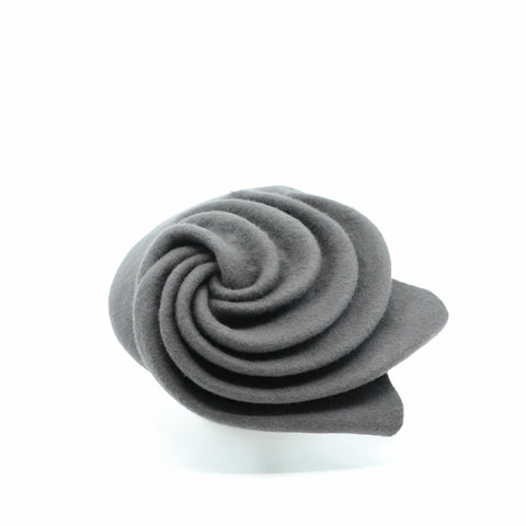 Lina Stein Swirled felt beret grey. Hand made in Ireland