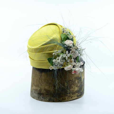 Lina Stein limited edition silk ladies hat. Side-view. Photographer Sadhbh Kenny
