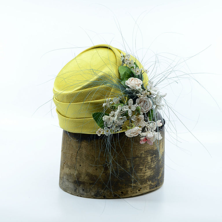 Lina Stein limited edition silk ladies hat. Side-view. Photographer Sadhbh Kenny