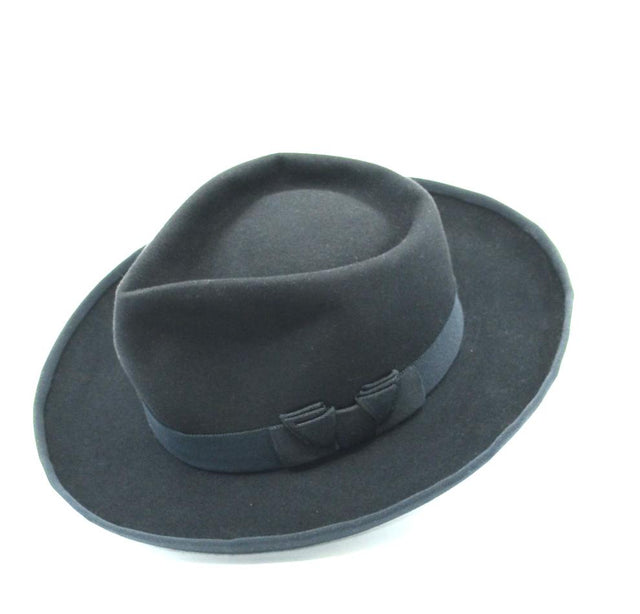 Lina Stein Orson fedora hand made beaver felt black